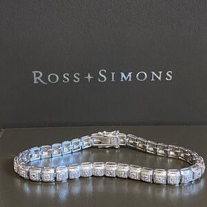 925 sterling Silver Ross Simons Genuine Diamond accent Bracelet size